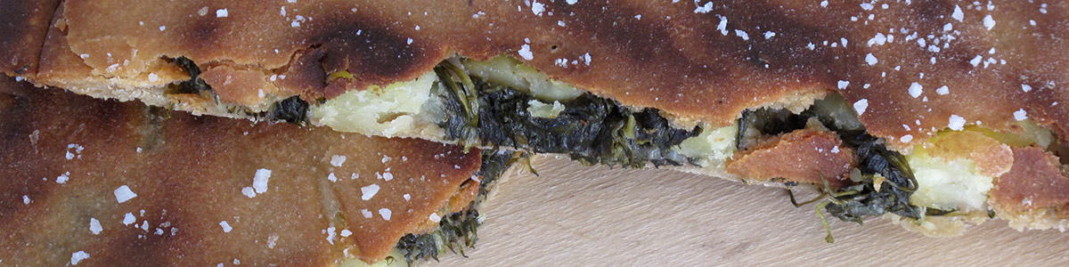 Flatbreads stuffed with Winter Greens